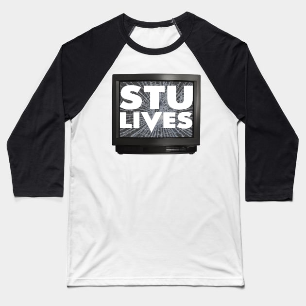 Scream - Stu Lives (TV) Baseball T-Shirt by Miscast Designs